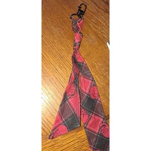 Betsey Johnson Purse Tie / Ribbon Red Plaid Skulls 16"